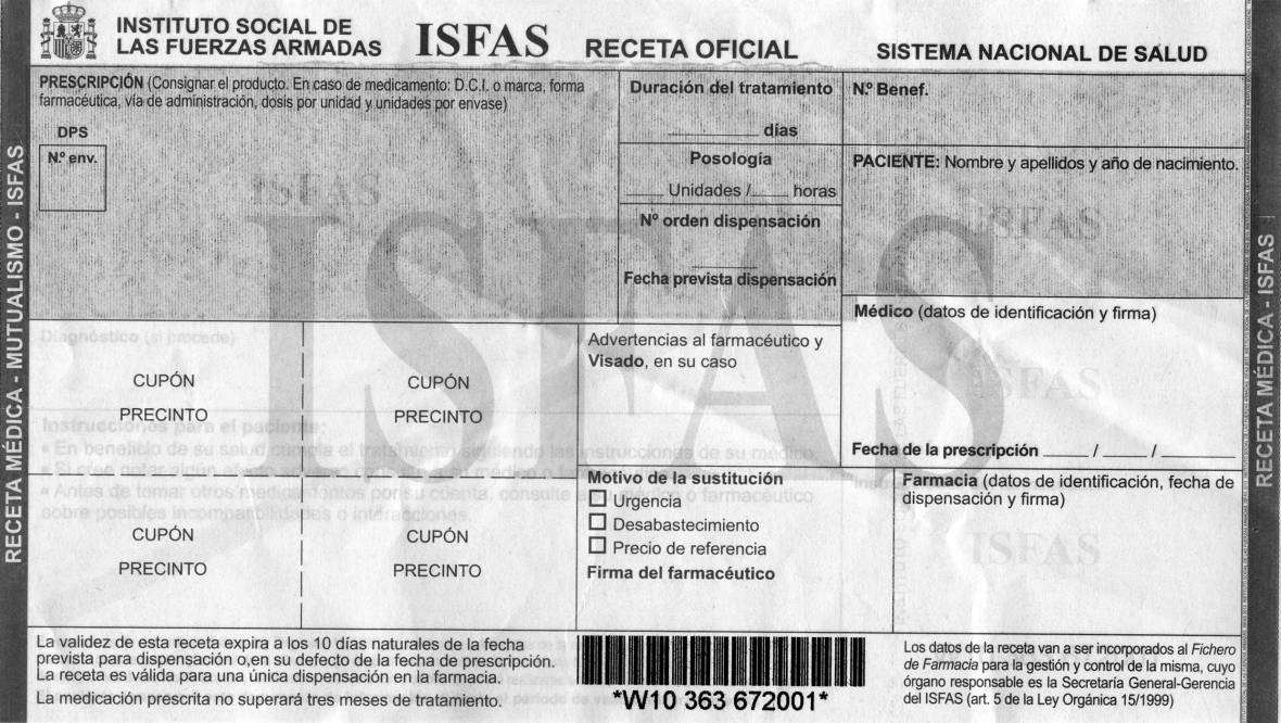 Talonario de recetas del ISFAS: 4 cosas que no te han contado